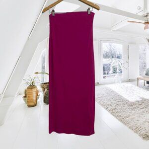 Old Navy Ribbed Maxi Dress with Side Slit & Bra Insert – Magenta, Size Large